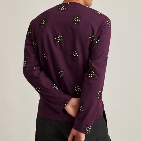 Bonobos Fielder Mens Purple Long Sleeve Limited Edition Cotton Graphic Tee Sz L - Picture 7 of 7